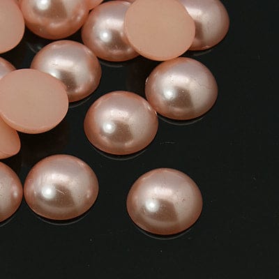 BeadsBalzar Beads & Crafts Half Round Domed Imitated Pearl Acrylic Cabochons, Pink 10MM (FB2900)