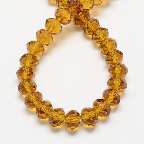 BeadsBalzar Beads & Crafts Handmade Glass Beads, Imitate Austrian Crystal, Faceted Abacus, Goldenrod 8X6MM (BE1510)