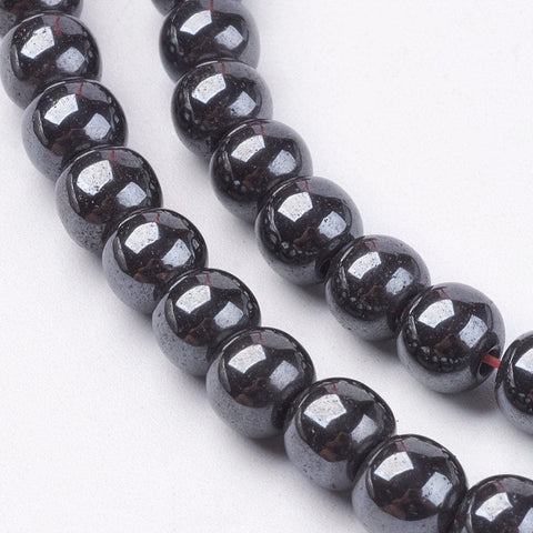 BeadsBalzar Beads & Crafts (HB4063) Synthetic Hematatite 10mm
