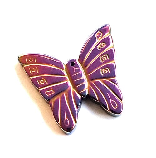 BeadsBalzar Beads & Crafts (HB4665) Hematite Pendants, Butterfly, Colorful  34mm (1 PC)