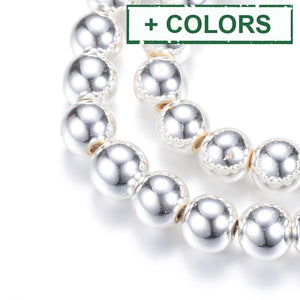 BeadsBalzar Beads & Crafts (HB5013) Hematite Bead Strands, Round, 8mm (1 STR)