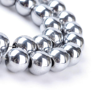 BeadsBalzar Beads & Crafts (HB6117A) Non-magnetic Synthetic Hematite Beads Strands, 4mm in diameter, hole: 1mm;