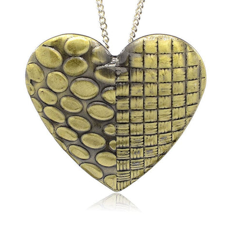 BeadsBalzar Beads & Crafts (HE5600) Antique Bronze Iron Heart Pendants, 50mm wide