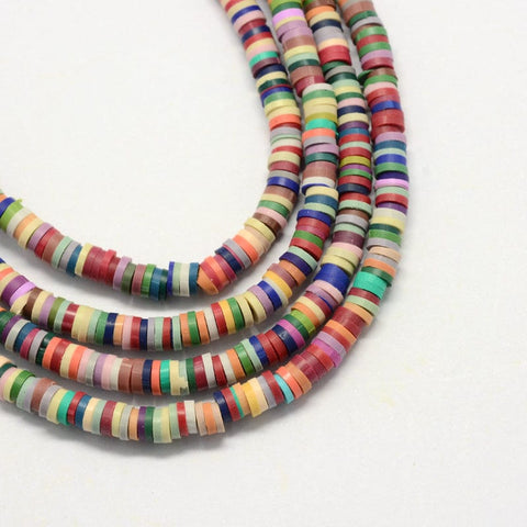 BeadsBalzar Beads & Crafts (HE6764-M2) Flat Round Environmental Handmade Polymer Clay, Mixed Color 4mm