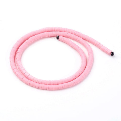 BeadsBalzar Beads & Crafts (HE6764E) Environmental Handmade Polymer Clay  Heishi Beads, Flamingo 4mmX1mmck