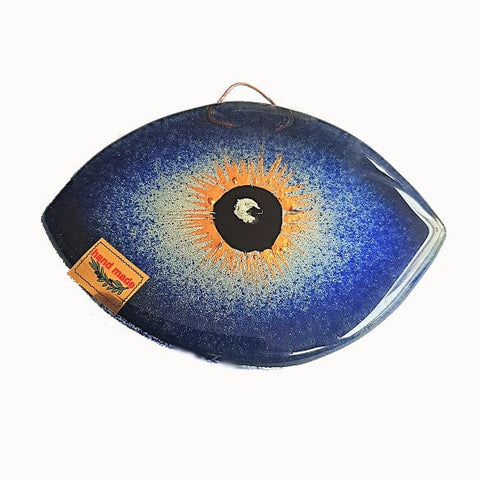 BeadsBalzar Beads & Crafts (HG-EY3)   BLUE (HG-EYX) Glass Hand Made Eye about 11x8cm (1 PC)