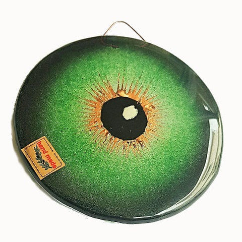 BeadsBalzar Beads & Crafts (HG-RY2) GREEN (HG-RYX) Hand Made Glass Evil Eye about 10cm diameter (1PC)