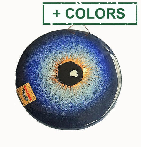 BeadsBalzar Beads & Crafts (HG-RYX) Hand Made Glass Evil Eye about 10cm diameter (1PC)