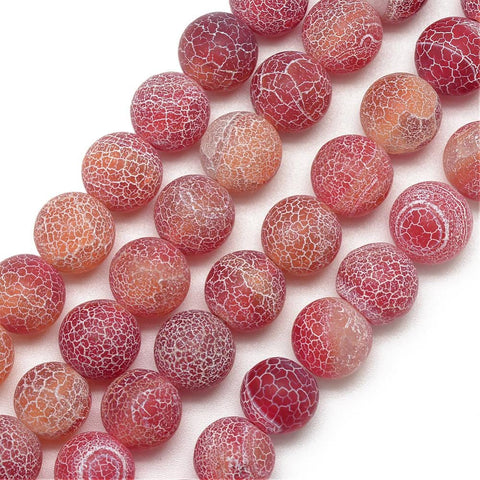 BeadsBalzar Beads & Crafts INDIAN RED (BG6758-09) (BG6758-X) Natural Weathered Agate Bead Strands, Frosted 4mm
