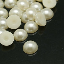 Load image into Gallery viewer, BeadsBalzar Beads &amp; Crafts IVORY (FB3935) Half Round Domed Imitated Pearl Acrylic Cabochons, Ivory 10MM (&amp; COLORS)
