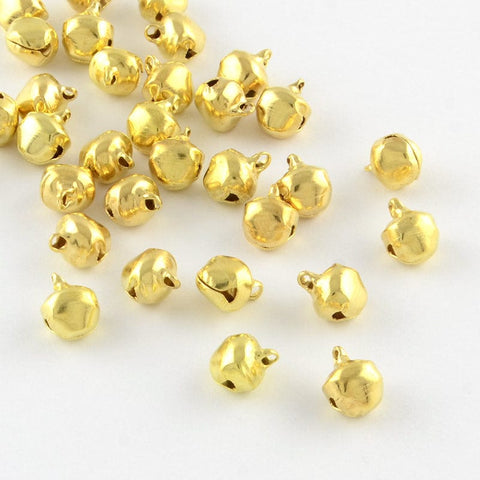 BeadsBalzar Beads & Crafts (JR3963) Iron Bell Charms, Golden Size: about 14mm