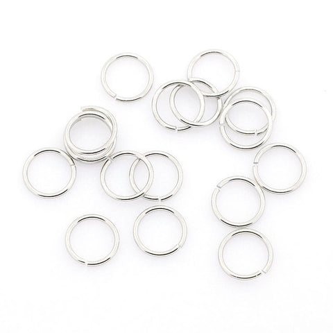 BeadsBalzar Beads & Crafts (JR4389) 304 Stainless Steel Jump Rings, Size: about 14mm (20 GRAMS)