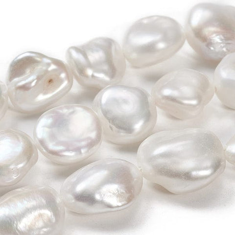 BeadsBalzar Beads & Crafts (KP7055) Natural Keshi Cultured Freshwater Pearl, FloralWhite 12~23mm (4 PCS)