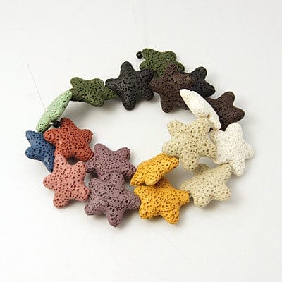 BeadsBalzar Beads & Crafts (LB4299) Natural Lava Beads starfish