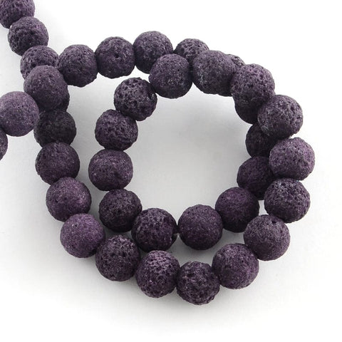 BeadsBalzar Beads & Crafts (LB4572) Synthetical Lava Gemstone Bead Strands 8MM