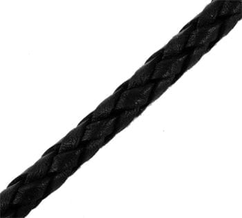 BeadsBalzar Beads & Crafts (LE1252) Braided Real Leather Cord, Black  3mm ( 1met)