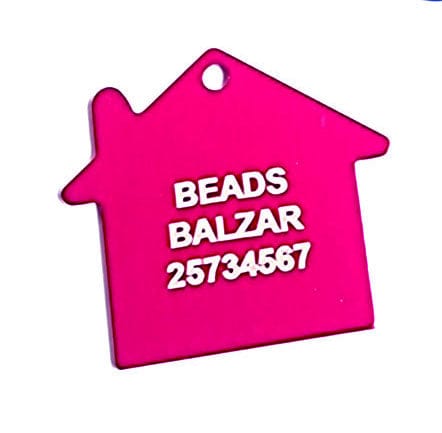 BeadsBalzar Beads & Crafts (LEAT8012-X) LASER ENGRAVED CUSTOM ALUMINIUM HOUSE 38x35mm (1 PC)