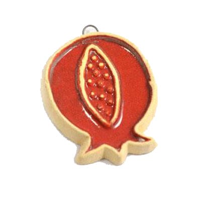 BeadsBalzar Beads & Crafts Light Brown/Red (GP4493B) Ceramic Pomegranate (+Colors)