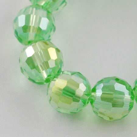 BeadsBalzar Beads & Crafts LIGHT GREEN (BE144-04) (BE144) Electroplate Glass beads 6mm (1 STR)