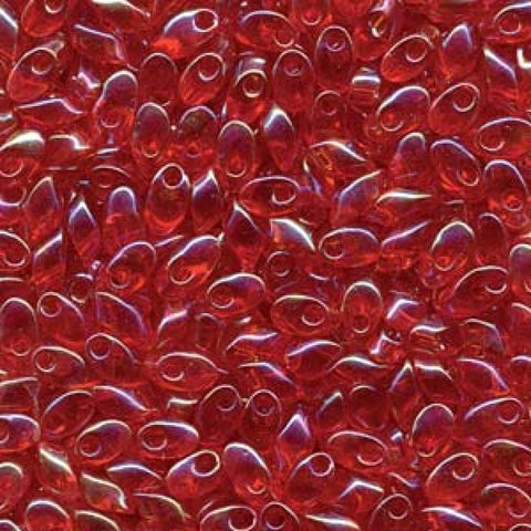 BeadsBalzar Beads & Crafts LONG MAGATAMA 4 X 7 MM TRANSP RED AB (LMA-0254)