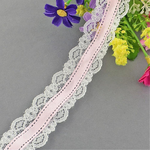BeadsBalzar Beads & Crafts (LR4395B) Satin Lace 30mm Pink (3 MTRS)