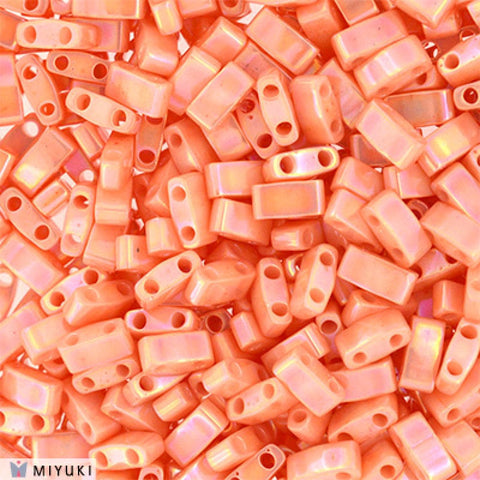 BeadsBalzar Beads & Crafts (MHT-0596) MIYUKI HALF TILA BEADS OPAQUE SALMON LUSTER (7.1 GMS)