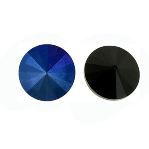 BeadsBalzar Beads & Crafts (MR14-RV008) BLUE IRIS JET (MR14-RVX) CZECH RIVOLI 14MM MATUBO (2PCS)