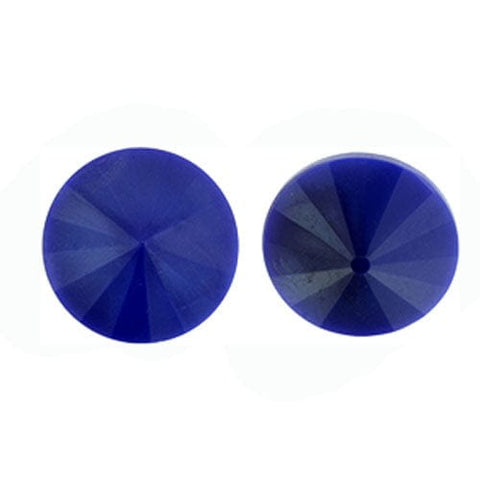 BeadsBalzar Beads & Crafts (MR14-RV046) OPAQUE BLUE (MR14-RVX) CZECH RIVOLI 14MM MATUBO (2PCS)