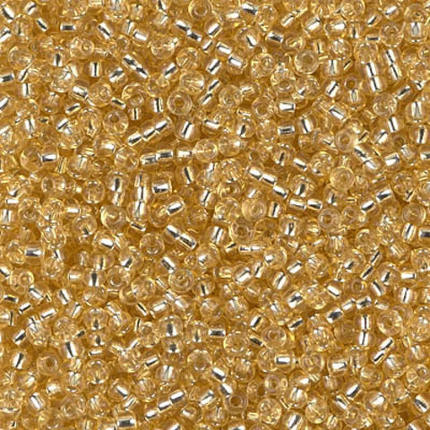 BeadsBalzar Beads & Crafts (MSB11-0002-250G) MIYUKI SEED BEADS 11/0 SILVER LINED LT. GOLD (250 GMS)