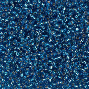 BeadsBalzar Beads & Crafts (MSB11-0025) MIYUKI SEED BEADS 11/0 SILVER LINED CAPRI BLUE (25 GMS)