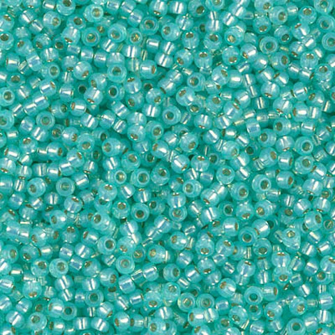 BeadsBalzar Beads & Crafts (MSB11-0571-250G) MIYUKI SEED BEADS 11/0 DYED SEA GREEN S/L ALABASTER (250 GMS)
