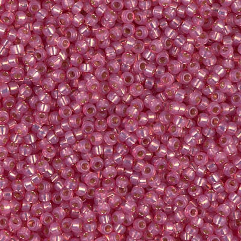 BeadsBalzar Beads & Crafts (MSB11-0645-250G) MIYUKI SEED BEADS 11/0 DYED DK.ROSE S/L ALABASTER (250 GMS)