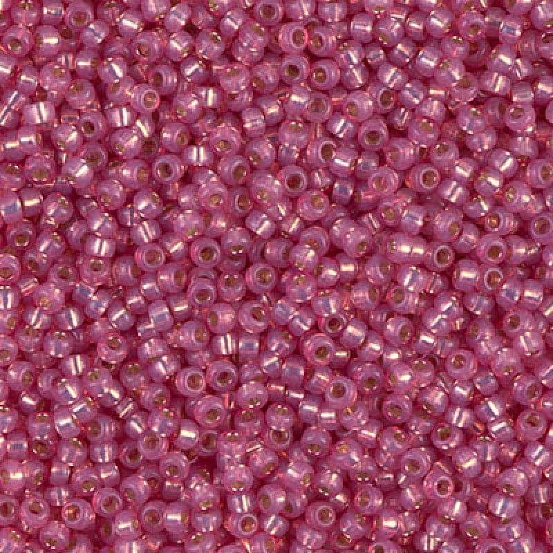 BeadsBalzar Beads & Crafts (MSB11-0645) MIYUKI SEED BEADS 11/0 DYED DK.ROSE S/L ALABASTER (25 GMS)