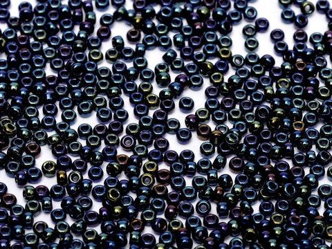 BeadsBalzar Beads & Crafts (MSB15-0452) MIYUKI SEED BEADS 15-0 METALLIC DK.BLUE IRIS