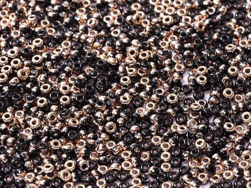 BeadsBalzar Beads & Crafts (MSB15-55034) MIYUKI SEED BEADS 15/0 BLACK CAPRI GOLD (10 GRAMS)