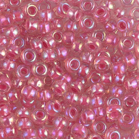 BeadsBalzar Beads & Crafts (MSB6-0355) MIYUKI SEED BEADS 6/0 HOT PINK LINED CRYSTAL AB (25 GMS)