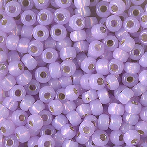 BeadsBalzar Beads & Crafts (MSB6-0574) MIYUKI SEED BEADS 6/0 DYED LILAC SILVER LINED ALABASTER (25 GMS)