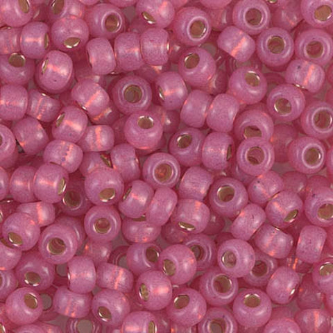 BeadsBalzar Beads & Crafts (MSB6-0645) MIYUKI SEED BEADS 6/0 DYED DK.ROSE S/L ALABASTER (25 GMS)
