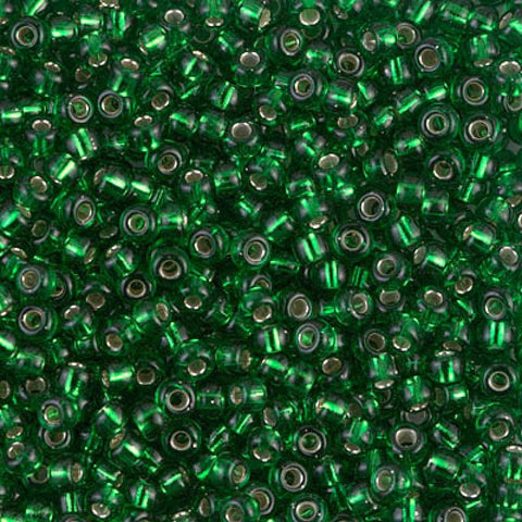BeadsBalzar Beads & Crafts (MSB8-0016) MIYUKI SEED BEADS 8/0 GREEN SILVER LINED (25 GMS)