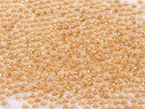 BeadsBalzar Beads & Crafts (MSB8-0234) MIYUKI SEED BEADS 8-0 SPARKLE METALLIC GOLD LINED CRYSTAL (25 GMS)