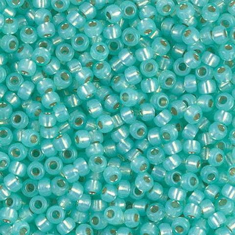 BeadsBalzar Beads & Crafts (MSB8-0571) MIYUKI SEED BEADS 8/0 DYED SEA GREEN S/L ALABASTER (25 GMS)