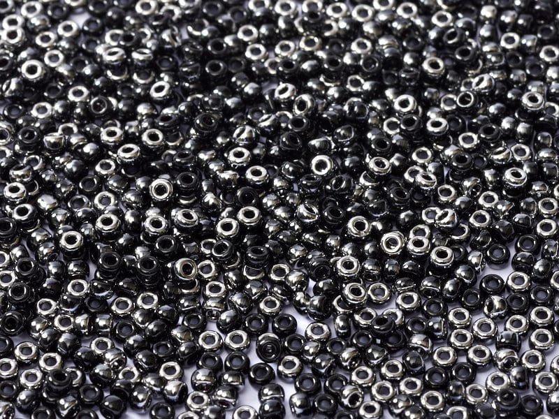 BeadsBalzar Beads & Crafts (MSB8-55037) MIYUKI SEED BEADS 8/0 BLACK CHROME (25 GMS)