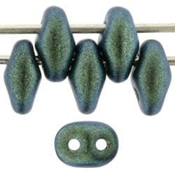 BeadsBalzar Beads & Crafts (MSD-94104JT) MATUBO SUPERDUO 2X5MM POLYCHROME AQUA TEAL