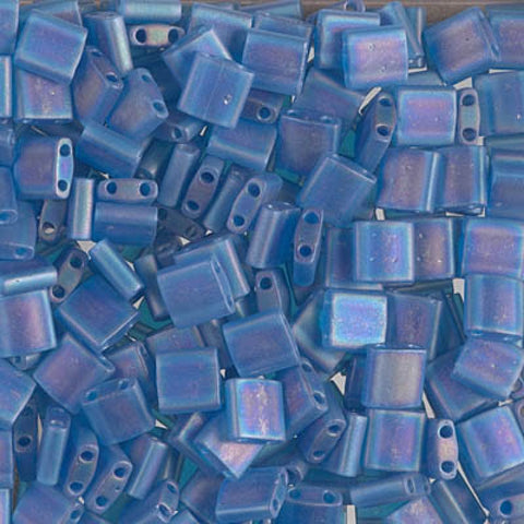 BeadsBalzar Beads & Crafts (MTL-0149FR) MIYUKI TILA BEADS MATTED TRANSP CAPRI BLUE AB (7.1 GMS)