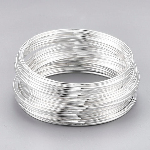 BeadsBalzar Beads & Crafts (MW3951) Memory Wire, Silver Each loop measures5.5cm in diameter, wire: 1.0mm in diameter