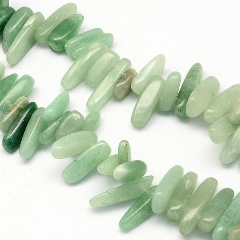 BeadsBalzar Beads & Crafts NAT. GREEN AVENTURINE (BG7476-07) (BG7476-X) Natural Stone Bead Strands, Chip, 13~22mm