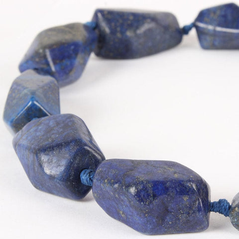 BeadsBalzar Beads & Crafts Natural Lapis Lazuli Gemstone Bead Strands, Size: about 15~30mm (BG4706)