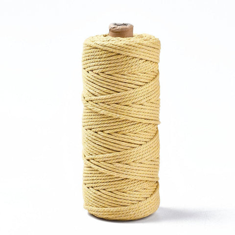 BeadsBalzar Beads & Crafts NAVAJO WHITE (CC7935-23) (CC7935-X) Cotton String Threads, Macrame Cord, 3mm (100m)/roll.