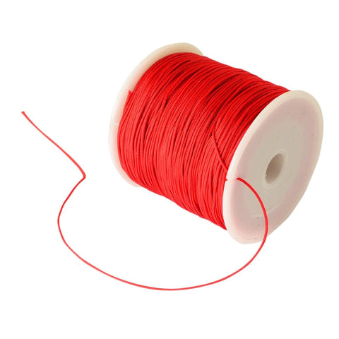 BeadsBalzar Beads & Crafts (NC5164-700) Braided Nylon Thread Nylon String, Red  0.8mm  (+/-90METS)