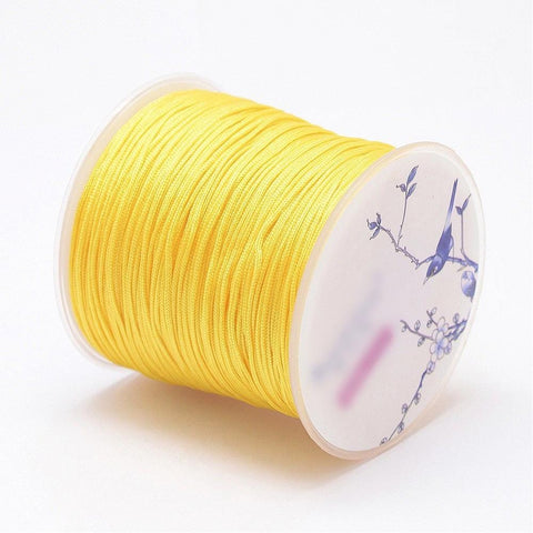 BeadsBalzar Beads & Crafts (NC5165B) Nylon Threads, Yellow Size: about 1mm in diameter (100 METS)